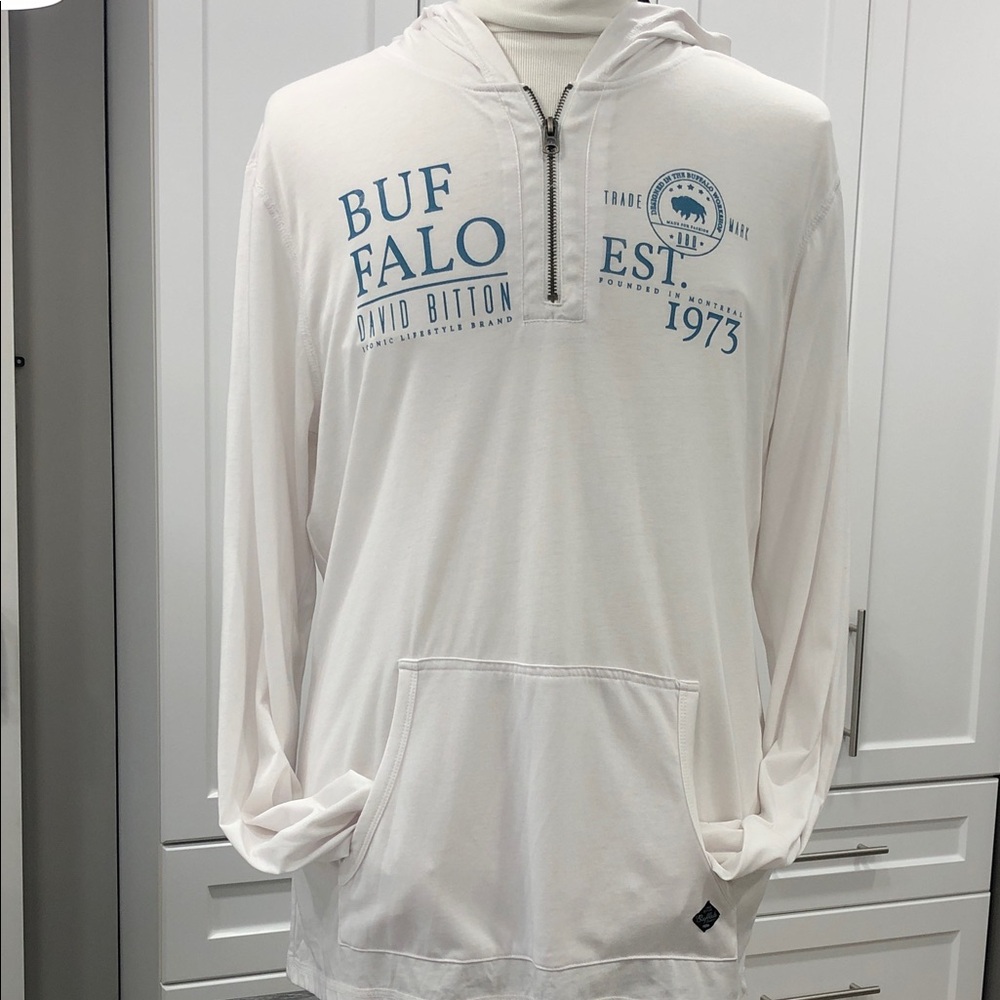 🦬 Buffalo David Bitton Men’s Lightweight Hoodie – XL, NWT 🤍💙